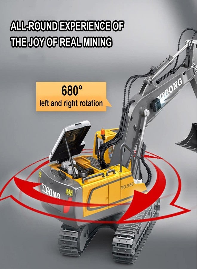 JOYJAY Remote Control Excavator Toy, for 6+ Years Old Boys, 11-Channel RC Excavator Toy, with Metal Shovel, 2.4Ghz RC Construction Vehicle, The Best Birthday for Kids (RC Excavator) - Image 3